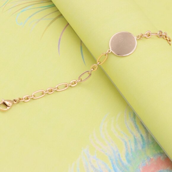 "Elegant Rose Gold Chain Bracelet with Round Charm – Adjustable Fit, XPBL0879 - Picture 6 of 12